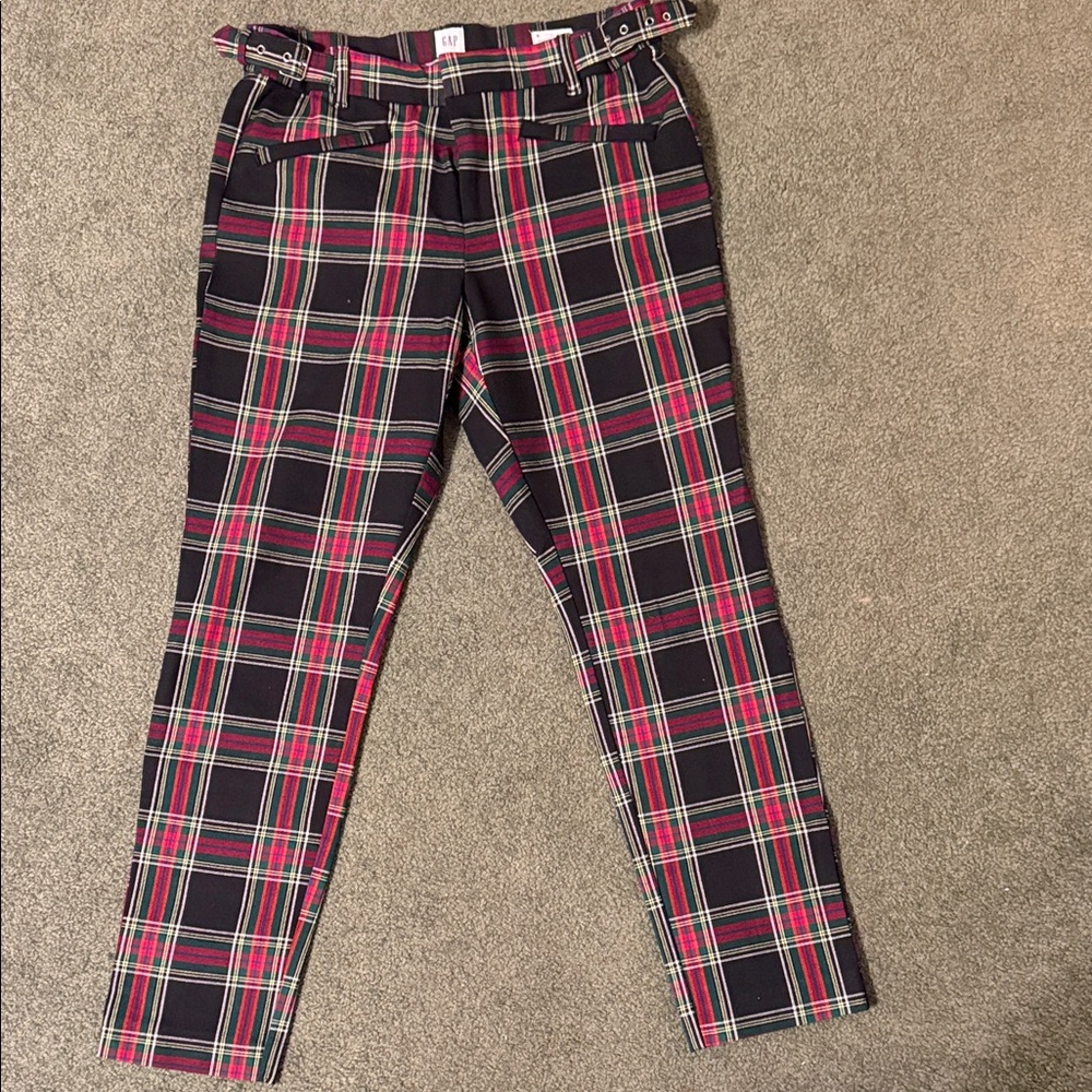 GAP Plaid Skinny Pants - Red and Black